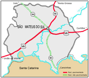 Mapa de São Mateus do Sul